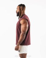 klær T442585 sangria rød børstet ulv hode muskel tank menn Alphalete - Bilde 4
