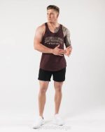 klær T442590 sangria rød aa råkuttet tank menn Alphalete - Bilde 2