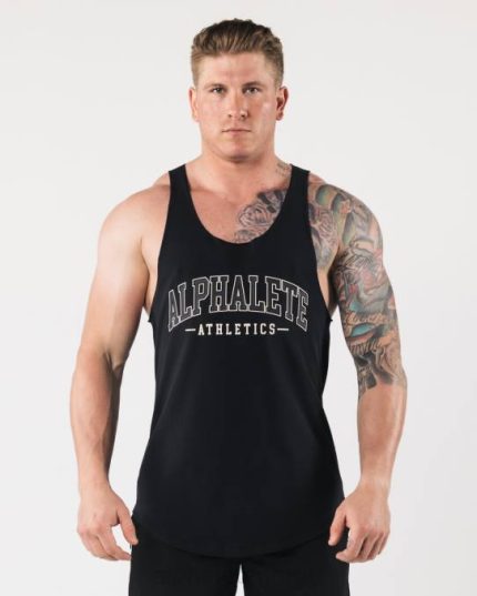 klær T442591 svart aa råkuttet tank menn Alphalete