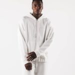 klær T442608 hvit original jakke med full glidelås menn Alphalete