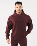 klær T442624 sangria rød identity pro hettegenser menn Alphalete