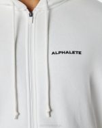 klær T442641 hvit klassisk jakke med full glidelås menn Alphalete - Bilde 5