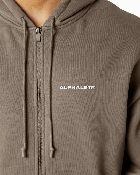klær T442643 mokka brun klassisk jakke med full glidelås menn Alphalete - Bilde 5