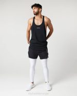 klær T442691 svart hvit infinity 2-i-1 hastighet kort 5,5" menn Alphalete - Bilde 2
