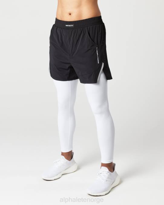 klær T442691 svart hvit infinity 2-i-1 hastighet kort 5,5" menn Alphalete - Bilde 3