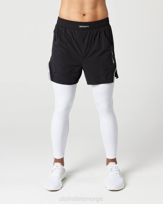 klær T442691 svart hvit infinity 2-i-1 hastighet kort 5,5" menn Alphalete - Bilde 1