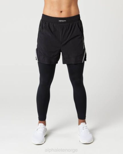 klær T442710 svart infinity 2-i-1 hastighet kort 5,5" menn Alphalete