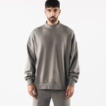 klær T442752 sterling grå opprinnelse mock neck ls menn Alphalete