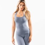 klær T442160 fortsatt vannblått sømløs racerback tank kvinner Alphalete