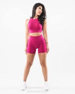 klær T442166 magenta rosa stratus avlingstank kvinner Alphalete - Bilde 2