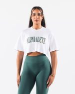 klær T442193 hvit republikk crop tee kvinner Alphalete