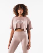 klær T442199 gevir brun republikk crop tee kvinner Alphalete