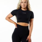 klær T442238 svart forsterke ss crop kvinner Alphalete