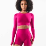 klær T442249 magenta rosa stratus ls avling kvinner Alphalete