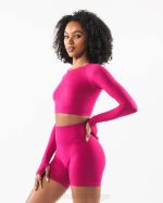 klær T442249 magenta rosa stratus ls avling kvinner Alphalete - Bilde 3