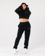 klær T442277 svart king crop hettegenser kvinner Alphalete - Bilde 2