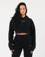 klær T442277 svart king crop hettegenser kvinner Alphalete