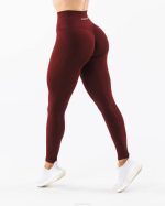 klær T442373 ny burgunderrød forsterke kontur legging kvinner Alphalete