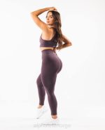 klær T442391 due lilla forsterke legging kvinner Alphalete - Bilde 2