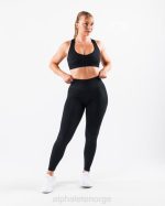 klær T442408 svart forsterke kontur legging kvinner Alphalete - Bilde 2