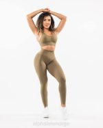 klær T442428 seljegrønn forsterke legging kvinner Alphalete - Bilde 2