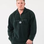 klær T442485 eviggrønn grønn king kvart glidelås unisex Alphalete