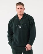 klær T442485 eviggrønn grønn king kvart glidelås unisex Alphalete