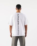 klær T442490 hvit/tinn justert tee menn Alphalete - Bilde 4