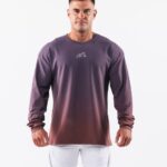 klær T442494 støvete rosa gradient lilla ulvehode er tee menn Alphalete