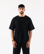 klær T442502 svart justert tee menn Alphalete