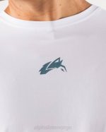 klær T442525 hvit wolf head paisley print t-skjorte menn Alphalete - Bilde 5
