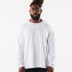 klær T442526 hvit aa paisley print ls t-skjorte menn Alphalete