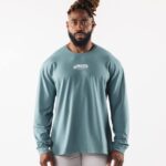 klær T442529 Turkis blå aa paisley print ls t-skjorte menn Alphalete