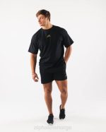 klær T442531 svart wolf head paisley print t-skjorte menn Alphalete - Bilde 2