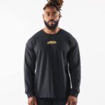 klær T442532 svart aa paisley print ls t-skjorte menn Alphalete