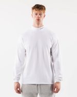 klær T442538 hvit børstet kjerne mock neck ls menn Alphalete