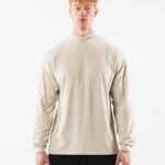 klær T442539 havskjell brun børstet kjerne mock neck ls menn Alphalete