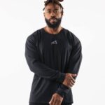 klær T442544 svart ulvehode er tee menn Alphalete