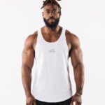 klær T442592 hvit ulvhode råkuttet tank menn Alphalete
