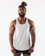 klær T442593 gråmelert ulvhode råkuttet tank menn Alphalete