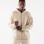 klær T442610 havsalt brun original jakke med full glidelås menn Alphalete
