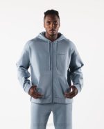 klær T442612 isfjell blå original jakke med full glidelås menn Alphalete