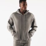 klær T442614 sterling grå original jakke med full glidelås menn Alphalete