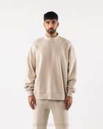 klær T442750 havsalt brun opprinnelse mock neck ls menn Alphalete