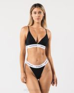 klær T44295 svart akutt bralette kvinner Alphalete